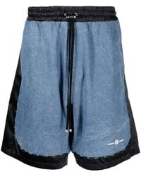 Amiri - Denim-panelled Track Shorts - Lyst