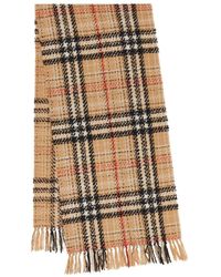 Burberry - Checked Cashmere-silk Blend Scarf - Lyst
