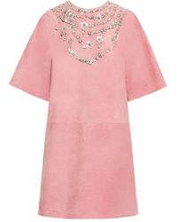 Oscar de la Renta - Crystal-Embellished Mini Dress - Lyst
