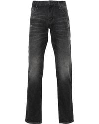 Emporio Armani - Slim-Fit Distressed Jeans - Lyst
