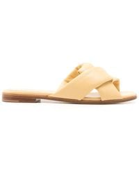 Ferragamo - Origami Knot-Detail Leather Slides - Lyst