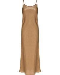 Baserange - U-Neck Sleeveless Linen Midi Dress - Lyst