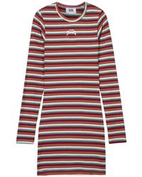 Gcds - Ribbed-Knit Striped Mini Dress - Lyst