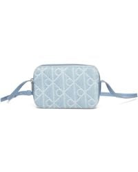 Calvin Klein - Monogram-Pattern Denim Shoulder Bag - Lyst