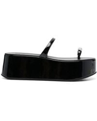 Giuseppe Zanotti - Crystal-Embellished 70Mm Leather Platform Slides - Lyst