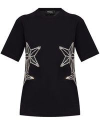 DSquared² - Crystal-embellished Cotton T-shirt - Lyst