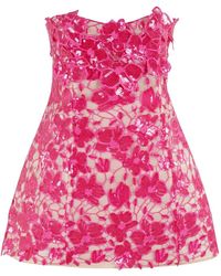 retroféte - Robe Courte À Fleurs Brodées - Lyst