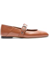 Stuart Weitzman - Supermoto Mary Jane Buckle-Detail Ballet Flats - Lyst