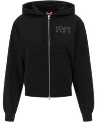 KENZO - Felpa Con Cappuccio E Cerniera Happy Tiger-Donna - Lyst