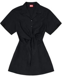 DIESEL - Stall Tie-Front Mini Dress - Lyst