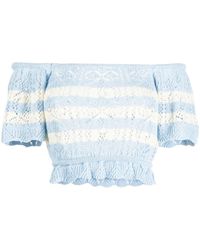 B+ AB - Pointelle-Knit Off-Shoulder Top - Lyst