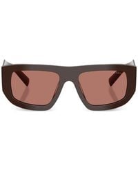 Prada - Logo-Engraved Rectangle-Frame Sunglasses - Lyst