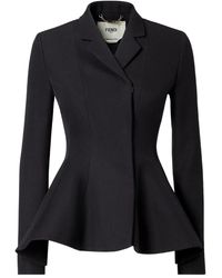 Fendi - Grain-De-Poudre Wool Jacket - Lyst