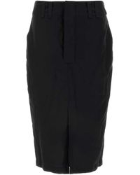 Saint Laurent - Crepe Skirt - Lyst