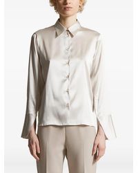 Peserico - Satin Wide-Cuff Shirt - Lyst