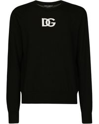 Dolce & Gabbana - Intarsien-Pullover mit DG-Logo - Lyst