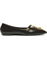 Balmain - Shiny Lambskin Sync Ballet Flats - Lyst