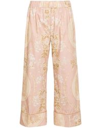 Semicouture - Floral-print Cotton Trousers - Lyst