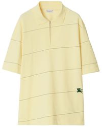 Burberry - Logo-embroidered Cotton Polo Shirt - Lyst