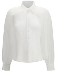 forte_forte - Tulle Sash-Detail Shirt - Lyst