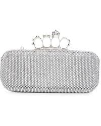 McQueen - Long Knuckle Crystal-Embellished Clutch Bag - Lyst