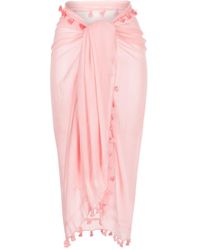 Melissa Odabash - Pareo con ribete de borlas - Lyst