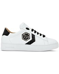 Philipp Plein - Logo-patch Panelled Leather Sneakers - Lyst