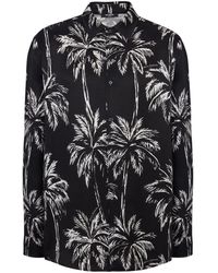 Balmain - Palm Tree-print Satin Shirt - Lyst