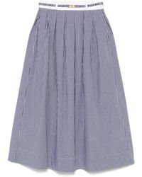 Maje - Midi-Rok Met Gingham Ruit - Lyst