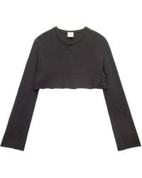 Courreges - Cropped-Pullover Mit Logo-Stickerei - Lyst