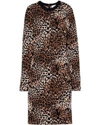 St. John - Leopard-print Round-neck Dress - Lyst