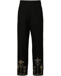 Bode - Blooming Stems Mid-rise Straight-leg Trousers - Lyst