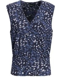 BOSS - V-Neck Printed Top - Lyst