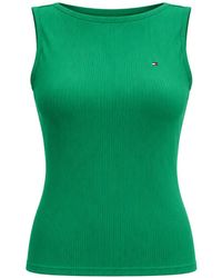 Tommy Hilfiger - Ribbed Boat-Neck Top - Lyst