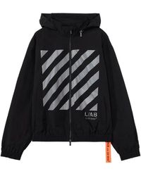 LAB C.O. OFF WHITE - Diagonal Reflective Windbreaker Jacket - Lyst