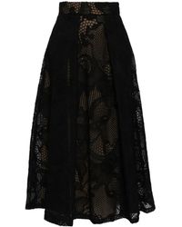 Elie Saab - Jupe Mi-Longue À Broderies - Lyst