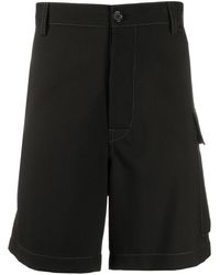 Marni Contrast Stitch Cargo Shorts - Black
