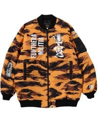 A Bathing Ape - Tiger Camo Long Ma-1 Bomber Jacket - Lyst