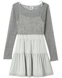 B+ AB - Lace-Trim Mini Dress - Lyst