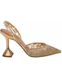AMINA MUADDI - Holli Lace Sling 95 Lace And Nappa Pumps - Lyst