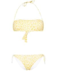 Fisico - Leopard-print Bandeau Bikini - Lyst
