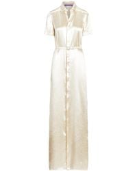 Ralph Lauren - Short-Sleeved Satin Shirt Dress - Lyst