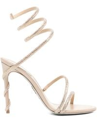 Rene Caovilla - 110Mm Crystal-Embellished Spiral-Wrap Sandals - Lyst