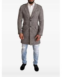 Dolce & Gabbana - Plaid-Pattern Single-Breasted Coat - Lyst