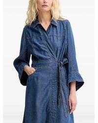 Munthe - Prescott Denim Midi Wrap Dress - Lyst
