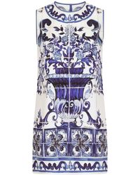 Dolce & Gabbana - Langes Top mit Majolica-Print - Lyst