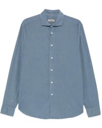 Canali - Corduroy-Texture Long-Sleeve Shirt - Lyst