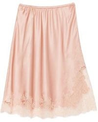 Carine Gilson - Lace-Trim Slip Skirt - Lyst