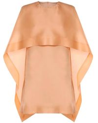 Alberta Ferretti - Cape-Overlay Shift Dress - Lyst