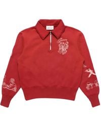 Samuel Zelig - Maglione Con Mezza Zip E Grafica Restaurant - Lyst